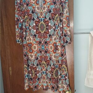 MSK Vibrant Mid Sleeve Dress with Floral Patterns